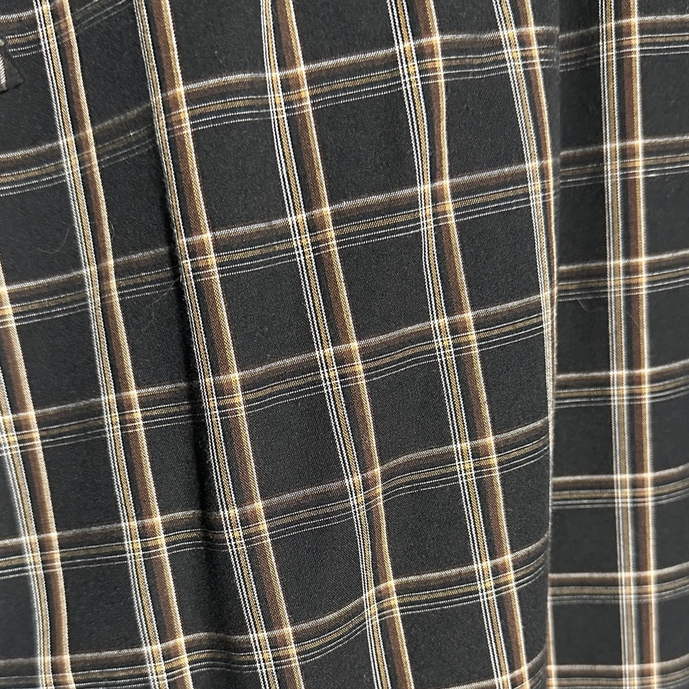Ely Cattleman Mens Pearl Snap L/S Black and Brown Plaid Shirt - Picture 8 of 8